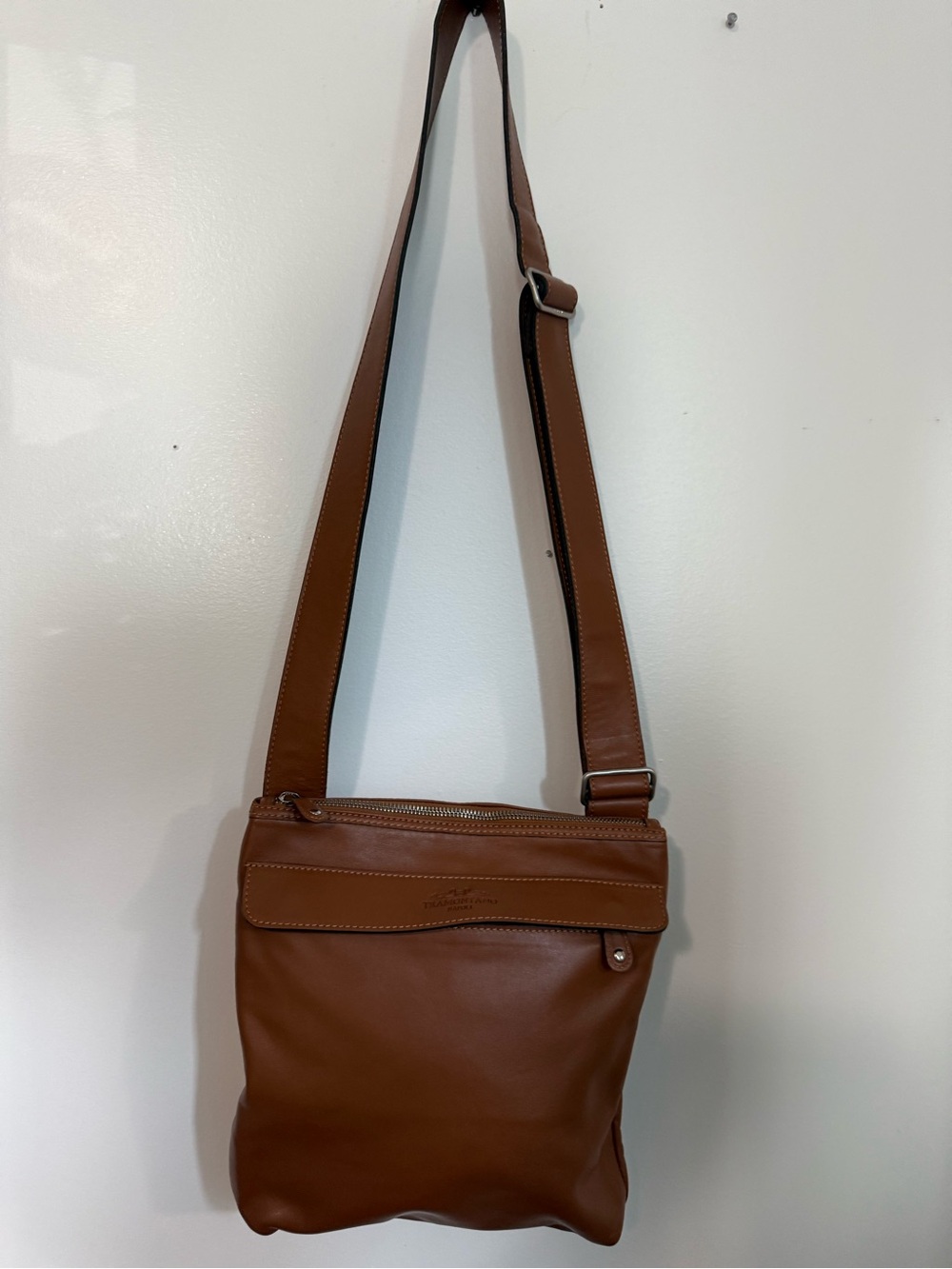 Tramontano Crossbody Leather Bag in Brown/Tan Leather